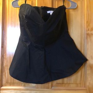 Strapless peplum blouse
